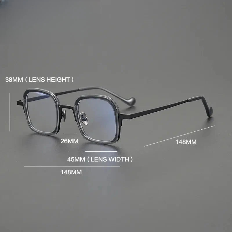 Unisex Square Full Rim Titanium Prescription Glasses G1530 — view 5 | Rx Spectacle