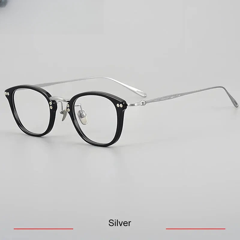Unisex Oval Full Rim Titanium Prescription Glasses 45955 — view 4 | Rx Spectacle