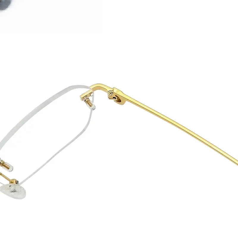 Unisex Polygon Rimless Titanium Prescription Glasses 1620 — view 4 | Rx Spectacle