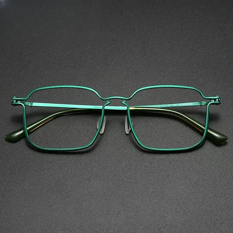 Unisex Square Full Rim Titanium Oversized Prescription Glasses 725870 — view 1 | Rx Spectacle