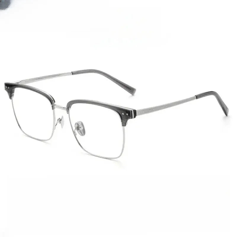 Unisex Square Full Rim Titanium Oversized Prescription Glasses 881036 — view 5 | Rx Spectacle