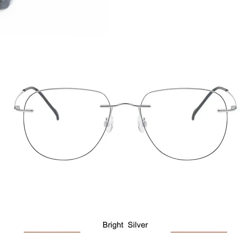 Women's Oval Rimless Titanium Flat Top Prescription Glasses 316007 — view 3 | Rx Spectacle