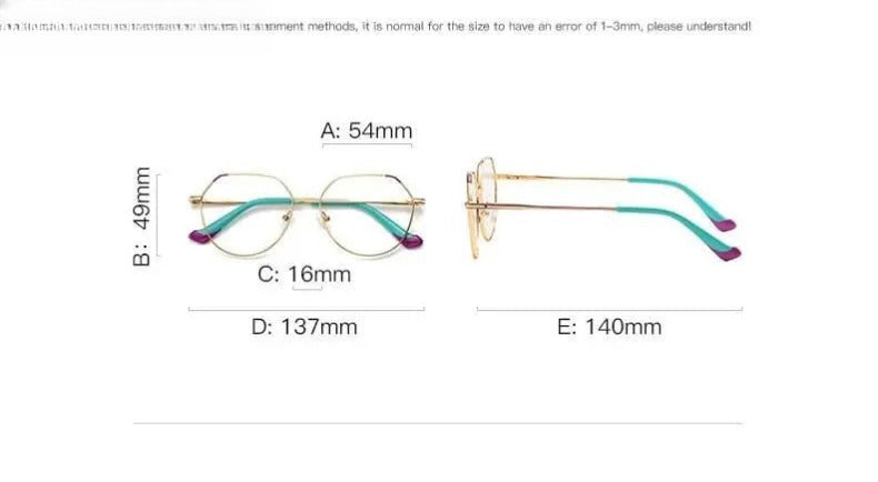 Women's Polygon Full Rim Stainless Steel Reading Glasses 3013 — view 14 | Rx Spectacle