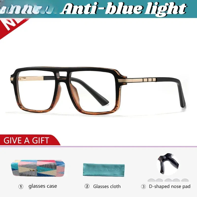 Unisex Square Full Rim TR90 Double Bridge Reading Glasses 360026 — view 5 | Rx Spectacle