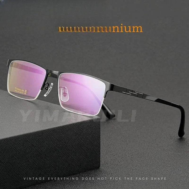 Unisex Round Semi-Rimless Titanium Prescription Glasses HT0178 — view 1 | Rx Spectacle