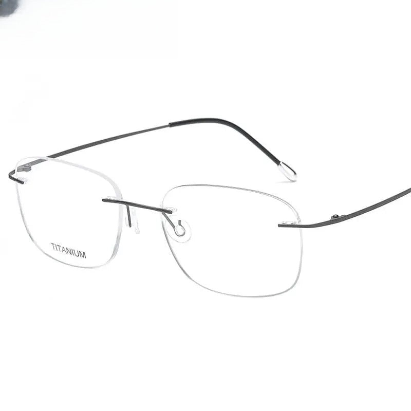 Unisex Square Rimless Titanium Prescription Glasses Kr6010 — view 1 | Rx Spectacle