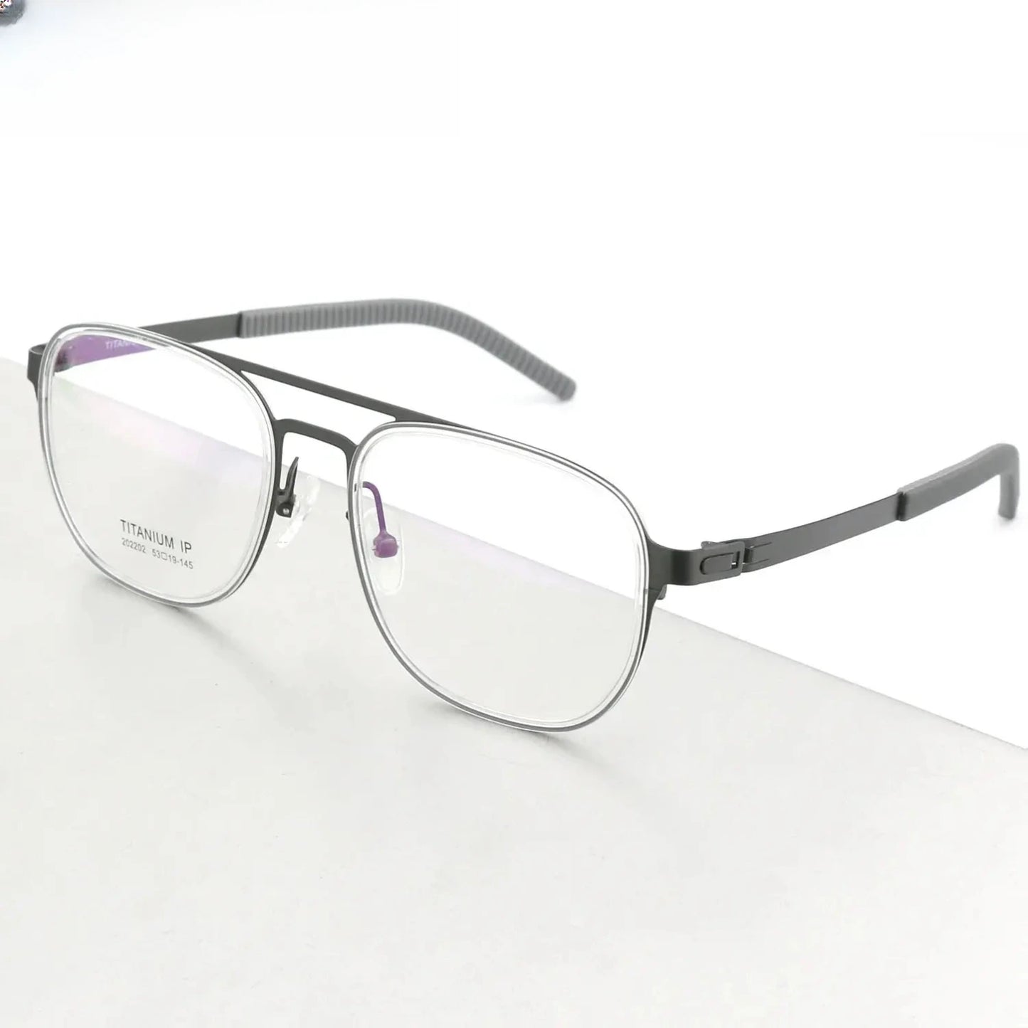 Unisex Square Full Rim Titanium Double Bridge Prescription Glasses 4422 — view 4 | Rx Spectacle