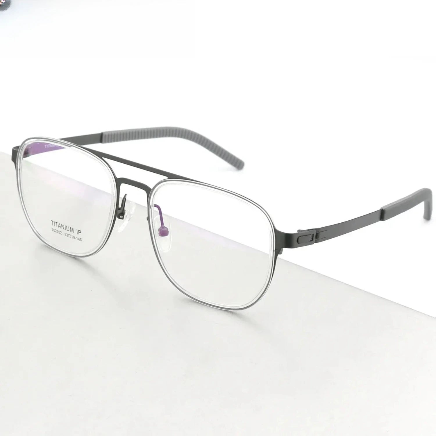 Unisex Square Full Rim Titanium Double Bridge Prescription Glasses 4422 — view 4 | Rx Spectacle
