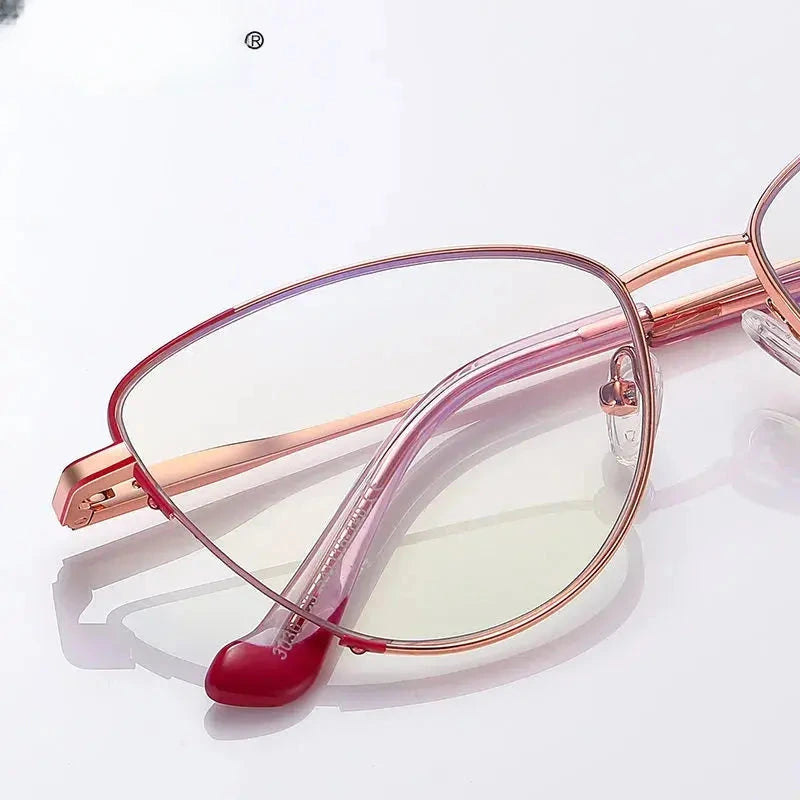 Women's Cat Eye Full Rim Titanium Reading Glasses 3030 — view 2 | Rx Spectacle