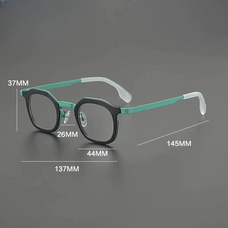 Women's Square Full Rim Titanium Prescription Glasses G85893 — view 2 | Rx Spectacle