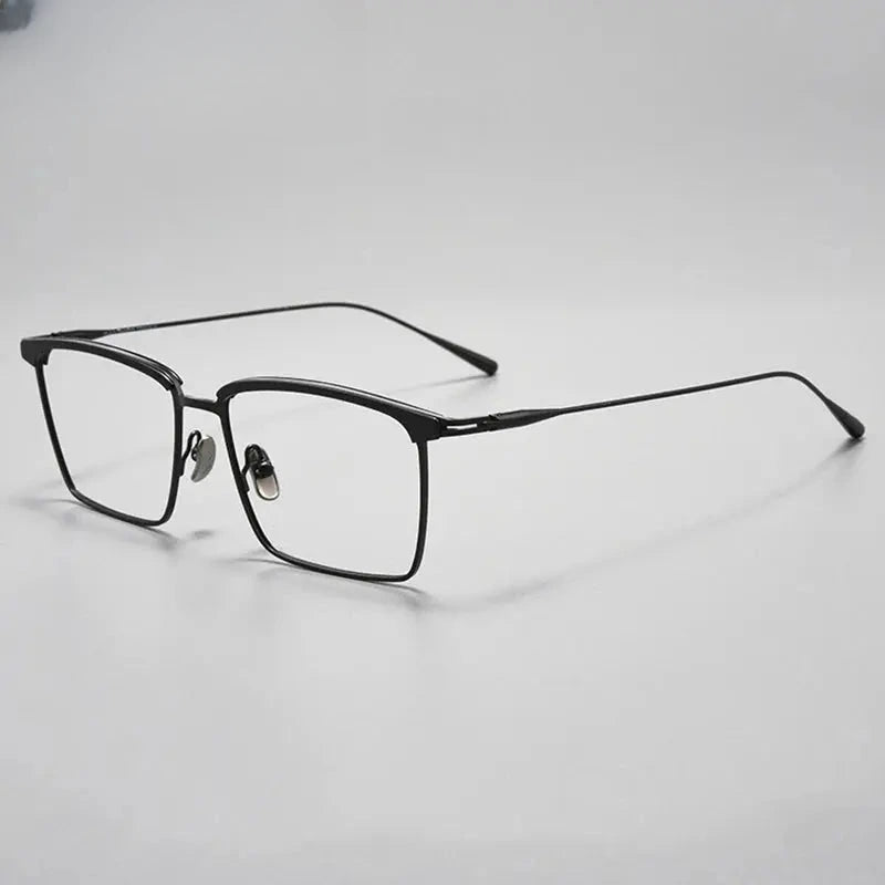 Unisex Browline Full Rim Titanium Prescription Glasses 39887 — view 7 | Rx Spectacle