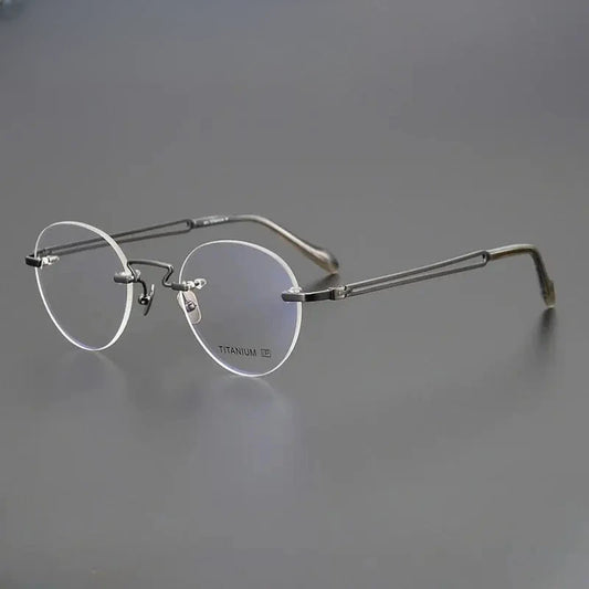 Women's Round Rimless Titanium Prescription Glasses 619063 — view 1 | Rx Spectacle