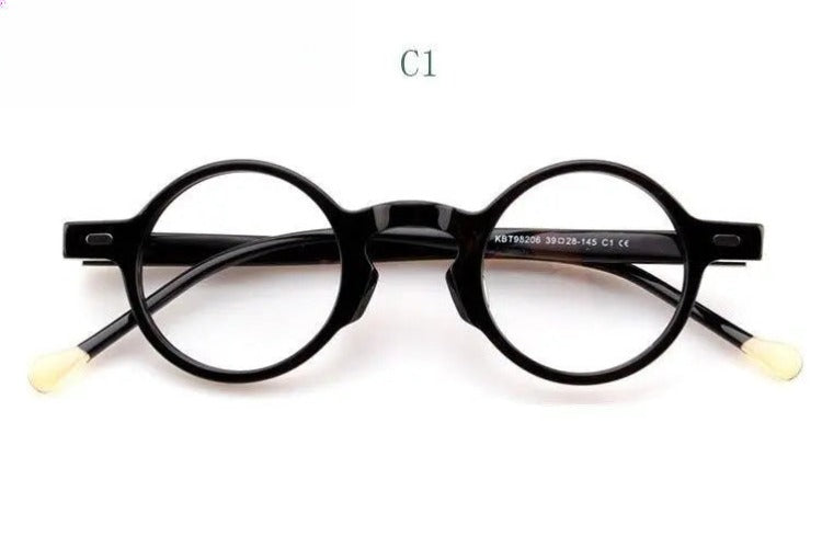 Unisex Round Full Rim Acetate Prescription Glasses Y077 — view 3 | Rx Spectacle