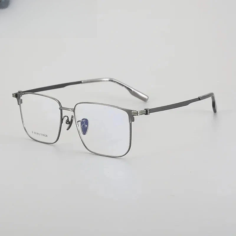 Men's Square Full Rim Titanium Prescription Glasses 966024 — view 5 | Rx Spectacle