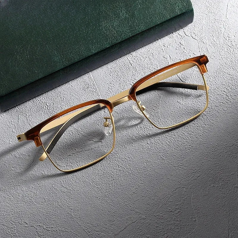 Unisex Square Full Rim Acetate Screwless Prescription Glasses 1236 — view 6 | Rx Spectacle