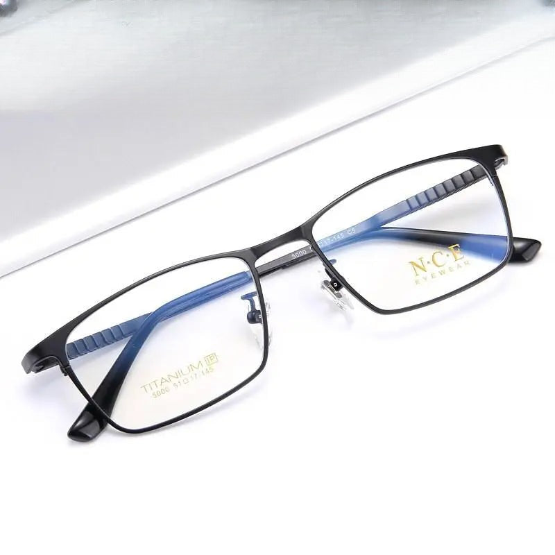 Unisex Square Full Rim Titanium Prescription Glasses 5000 — view 1 | Rx Spectacle