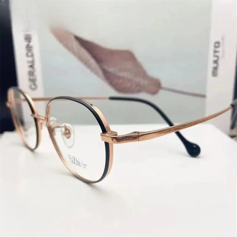 Unisex Round Full Rim Titanium Prescription Glasses 5050 — view 6 | Rx Spectacle