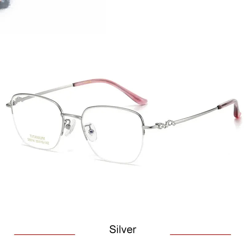Women's Polygon Semi-Rimless Titanium Prescription Glasses 36014 — view 4 | Rx Spectacle