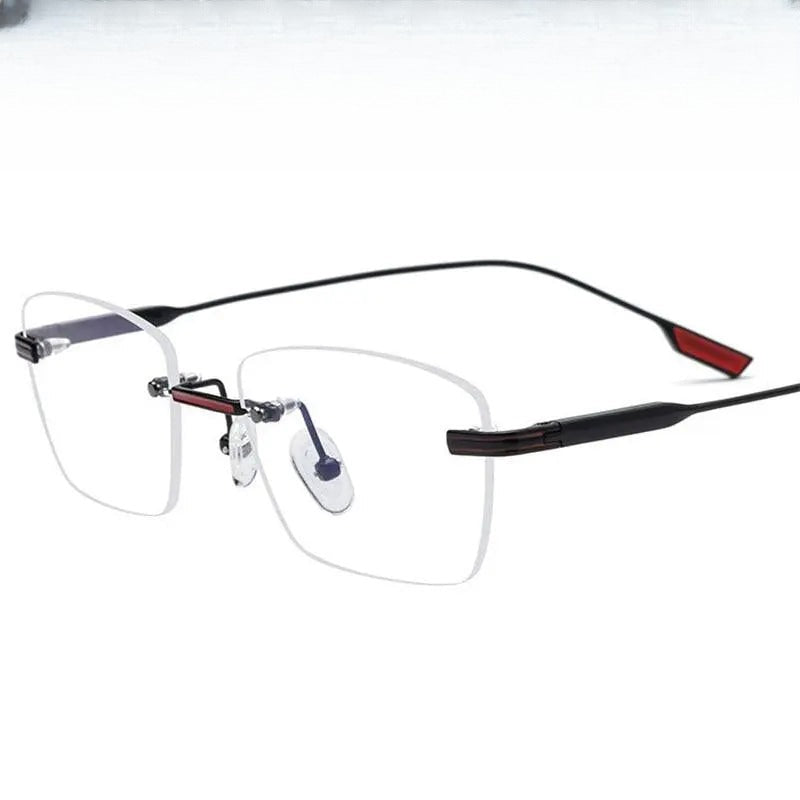 Unisex Polygon Rimless Titanium Prescription Glasses 10093 — view 1 | Rx Spectacle