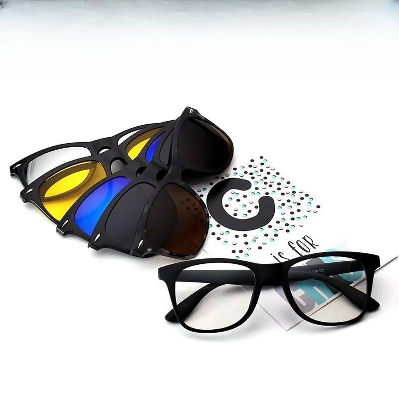 Men's Square Full Rim TR90 Clip-On Prescription Glasses 2208 — view 1 | Rx Spectacle