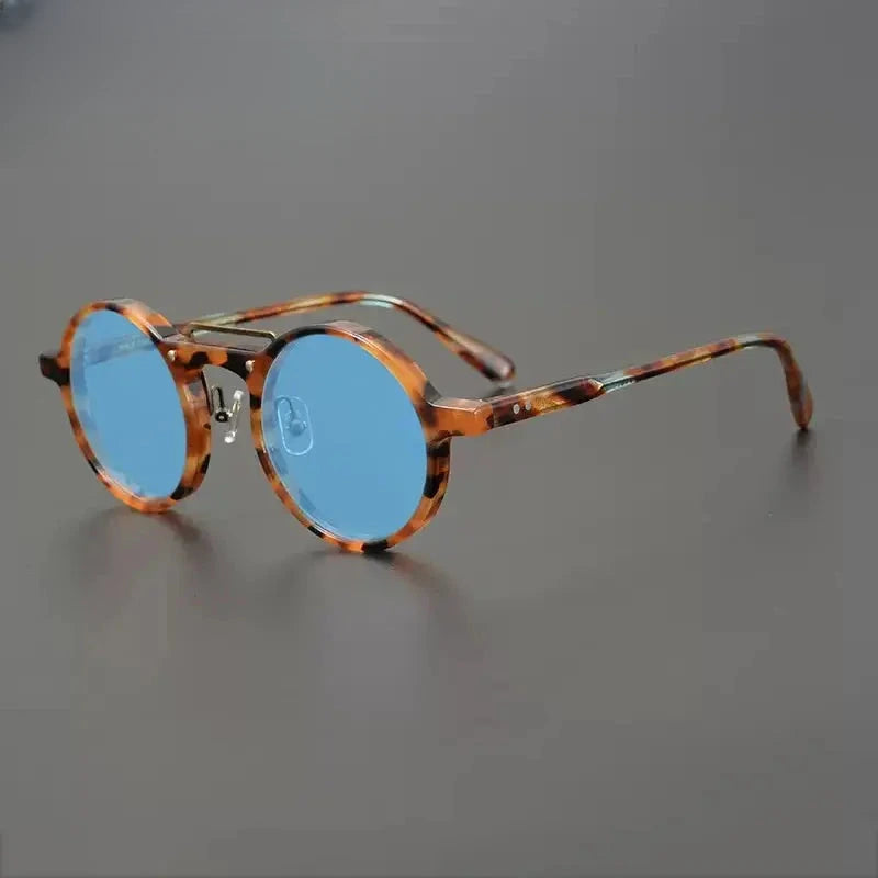 Unisex Round Full Rim Acetate Prescription Glasses Mo11 — view 8 | Rx Spectacle