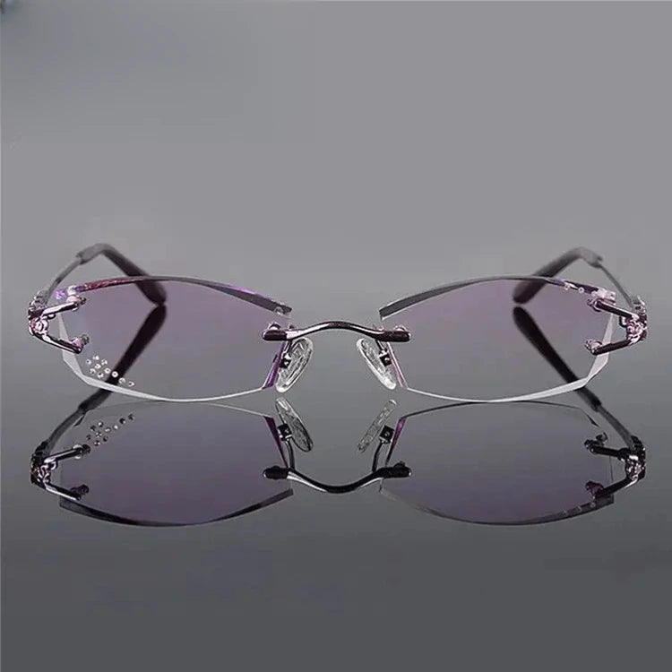 Women's Oval Rimless Titanium Prescription Glasses 961006 — view 7 | Rx Spectacle