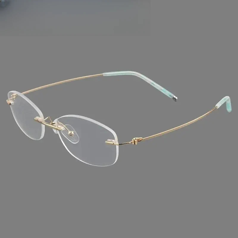 Women's Square Rimless Titanium Prescription Glasses 68587 — view 4 | Rx Spectacle