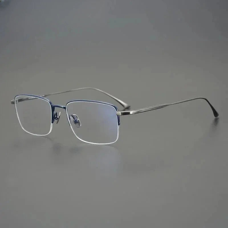 Men's Square Semi-Rimless Titanium Prescription Glasses 471015 — view 3 | Rx Spectacle