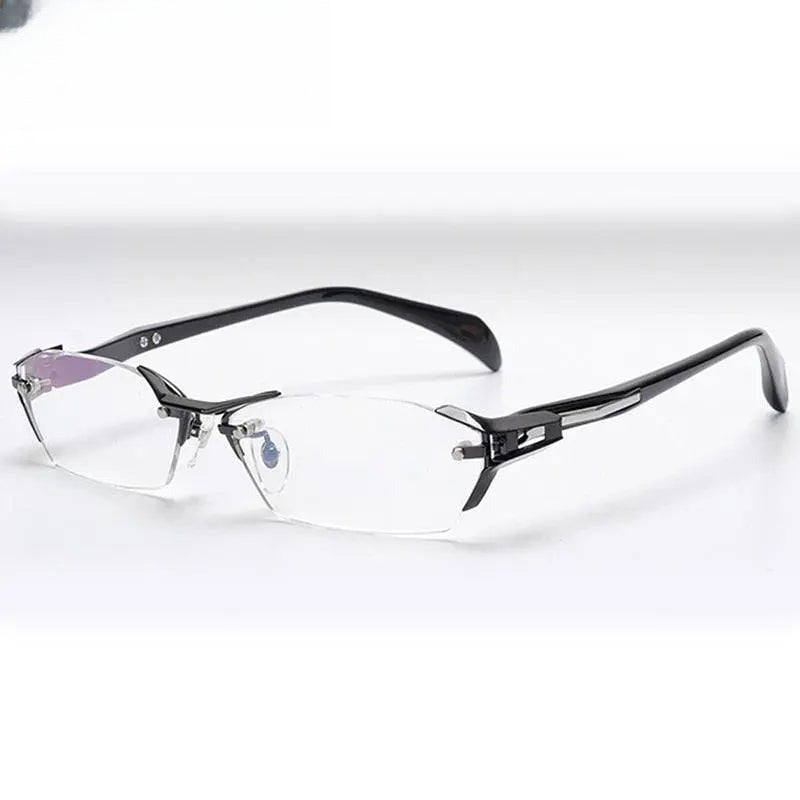 Men's Irregular Rimless Prescription Glasses 1141 — view 3 | Rx Spectacle