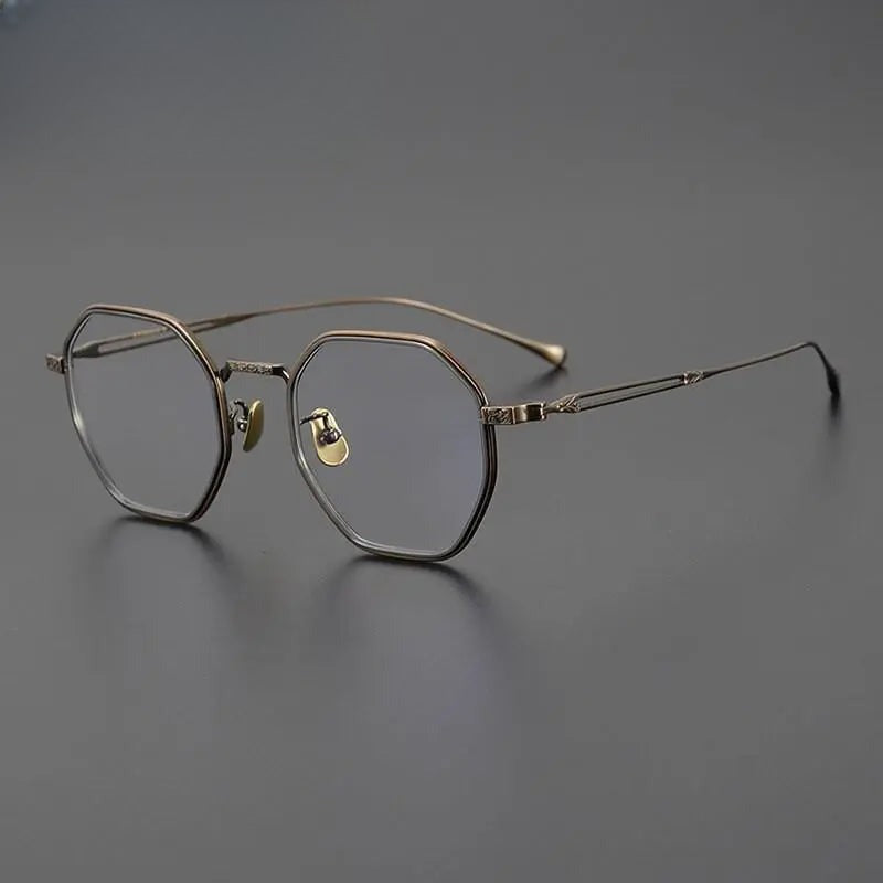 Unisex Polygon Full Rim Titanium Prescription Glasses Gxyj1124 — view 5 | Rx Spectacle