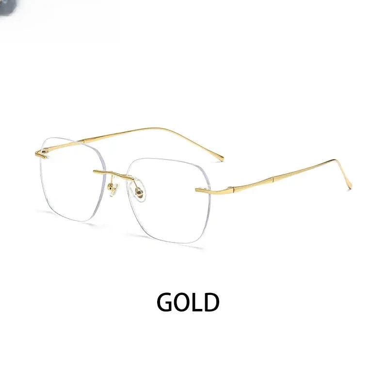 Women's Polygon Rimless Titanium Reading Glasses V0623 — view 7 | Rx Spectacle