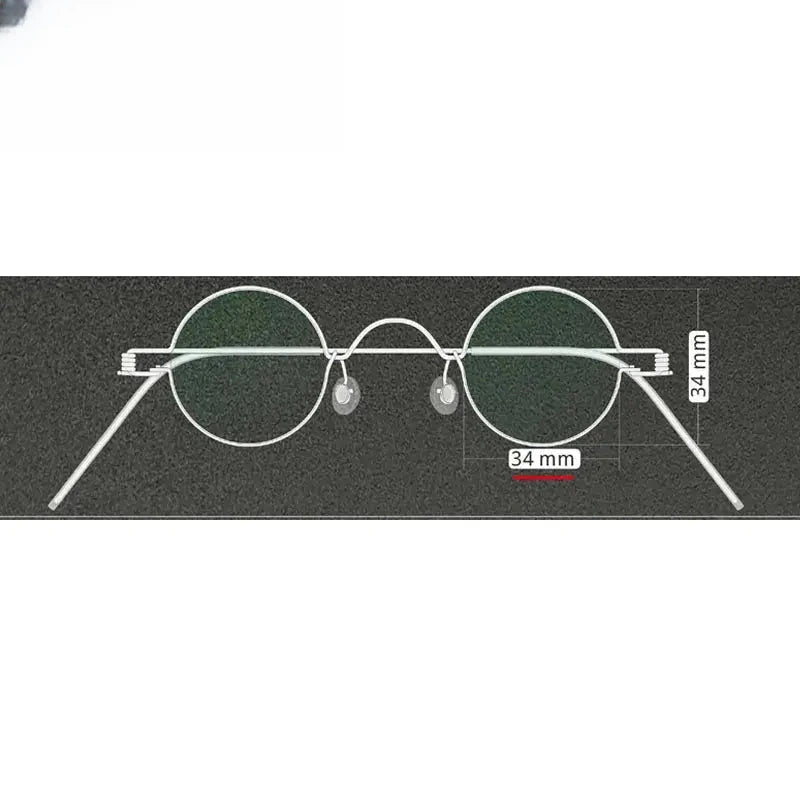 Unisex Round Full Rim Stainless Steel Screwless Prescription Glasses 15045 — view 10 | Rx Spectacle