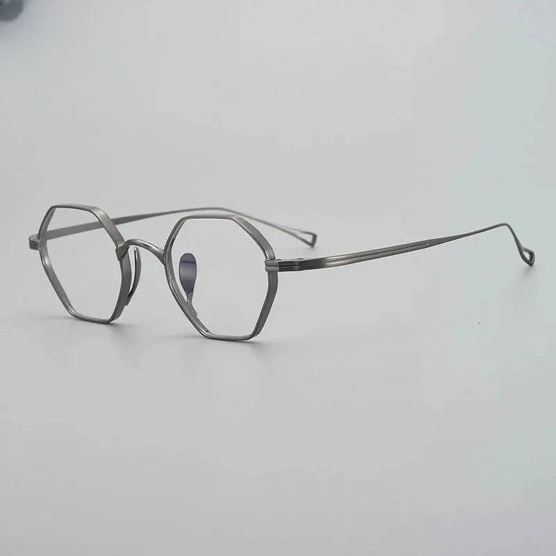 Unisex Polygon Full Rim Titanium Prescription Glasses Gxyj1451 — view 9 | Rx Spectacle
