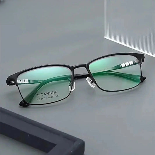 Unisex Polygon Full Rim Titanium Prescription Glasses 703312 — view 1 | Rx Spectacle