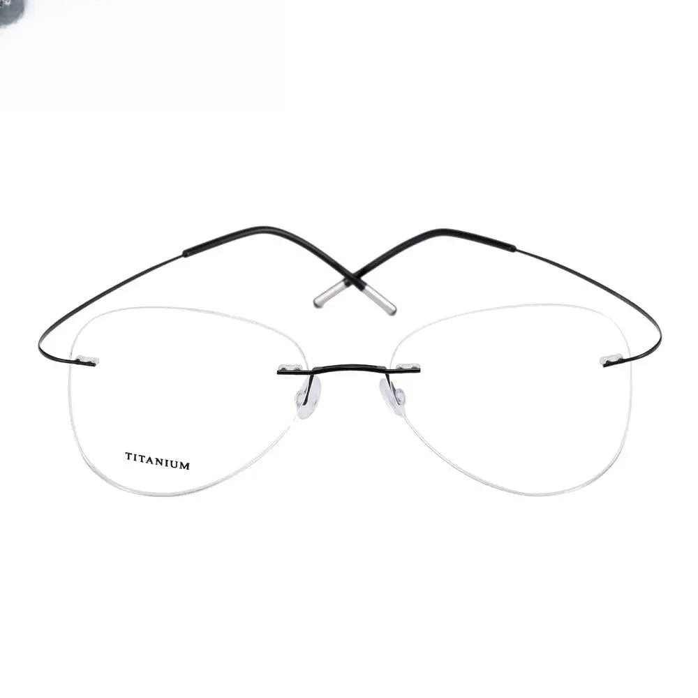 Unisex Irregular Rimless Titanium Prescription Glasses 20002 — view 10 | Rx Spectacle