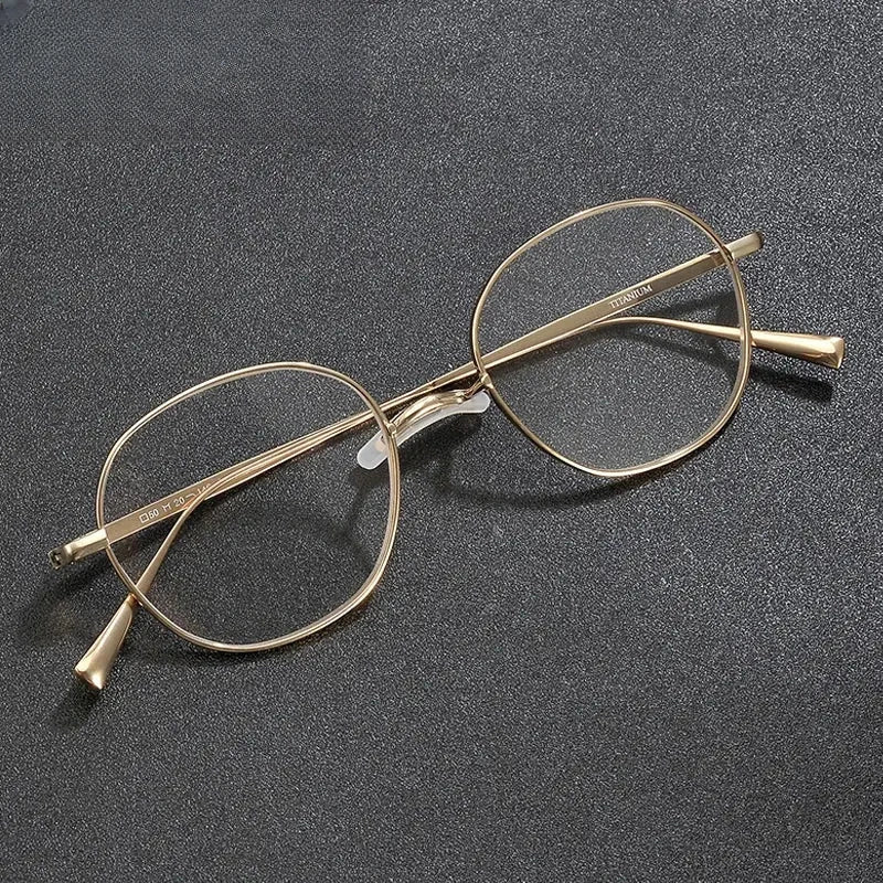 Unisex Oval Full Rim Titanium Prescription Glasses 402407 — view 2 | Rx Spectacle