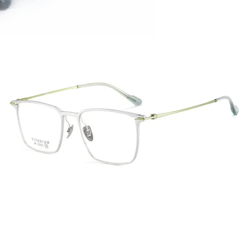 Men's Square Full Rim Titanium Prescription Glasses 616253 — view 4 | Rx Spectacle
