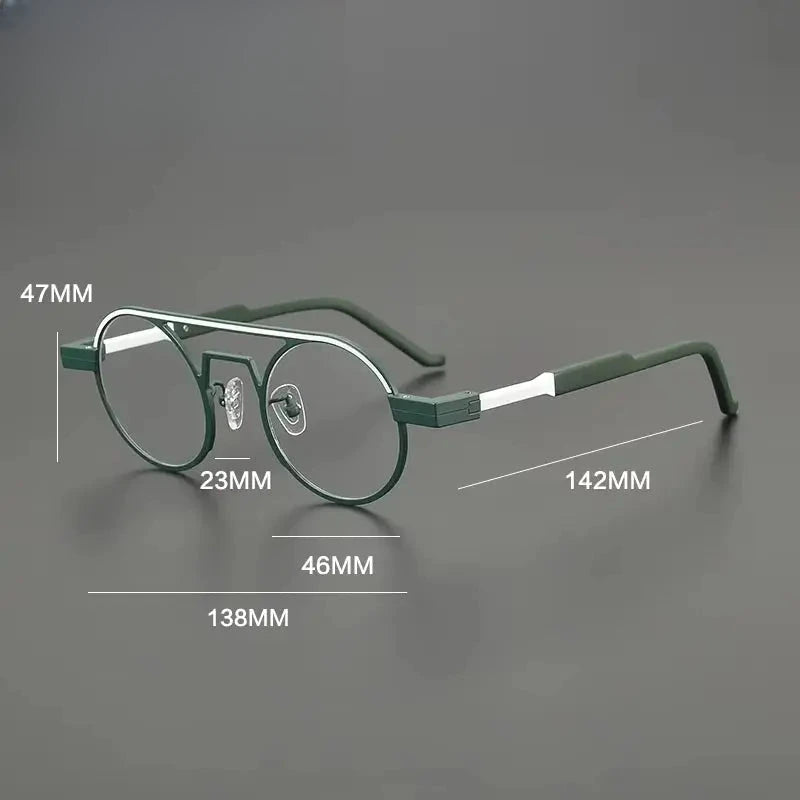 Women's Oval Full Rim Titanium Double Bridge Prescription Glasses G85831 — view 2 | Rx Spectacle