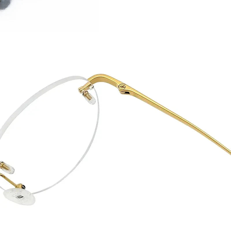 Women's Round Rimless Titanium Prescription Glasses 3090 — view 4 | Rx Spectacle
