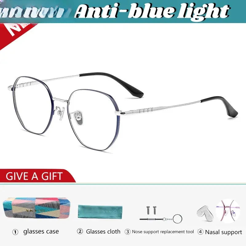 Women's Square Full Rim Titanium Reading Glasses 621280 — view 4 | Rx Spectacle