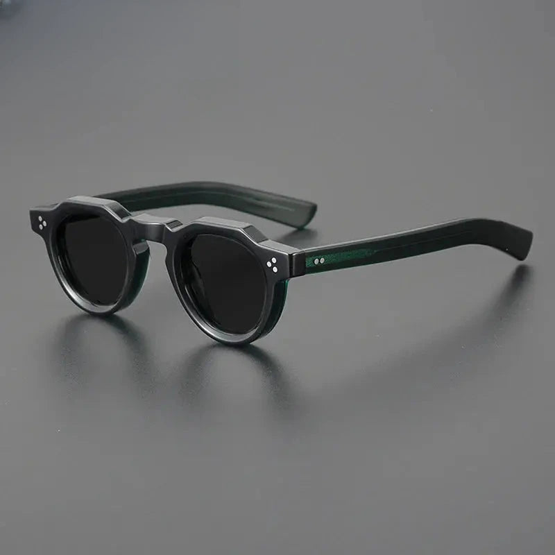 Unisex Round Full Rim Acetate Flat Top Prescription Glasses M002 — view 22 | Rx Spectacle