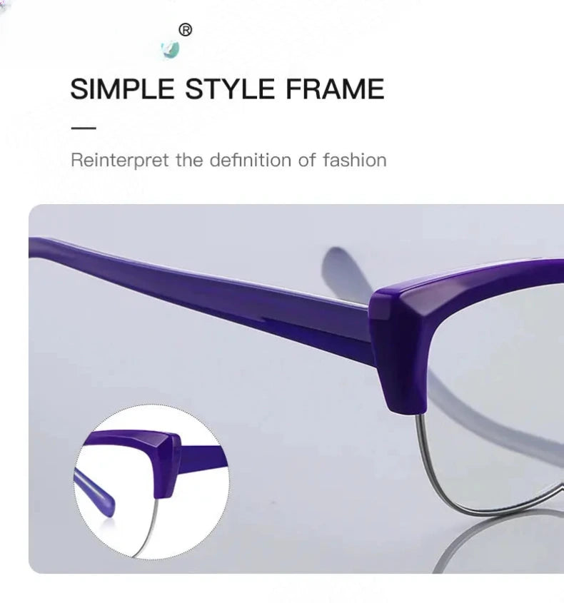 Women's Cat Eye Full Rim Titanium Reading Glasses 2181 — view 4 | Rx Spectacle