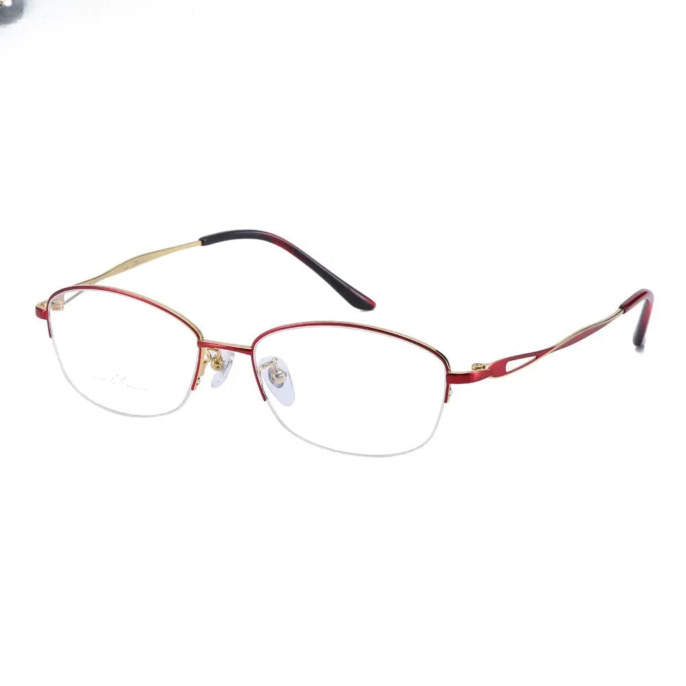 Women's Oval Semi-Rimless Titanium Prescription Glasses 40662 — view 1 | Rx Spectacle