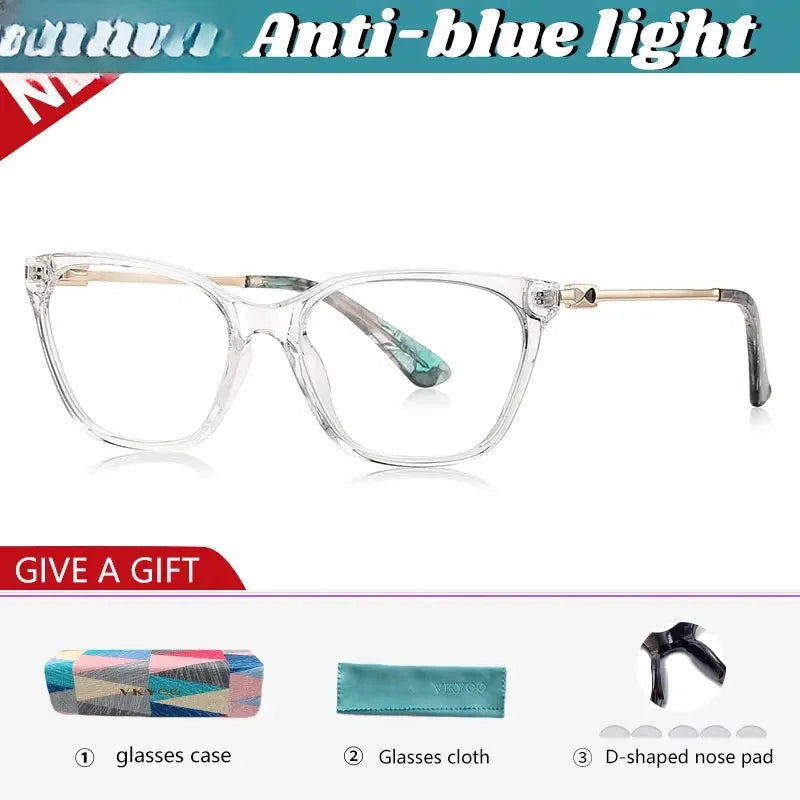 Women's Cat Eye Full Rim Titanium Reading Glasses 79206 — view 7 | Rx Spectacle