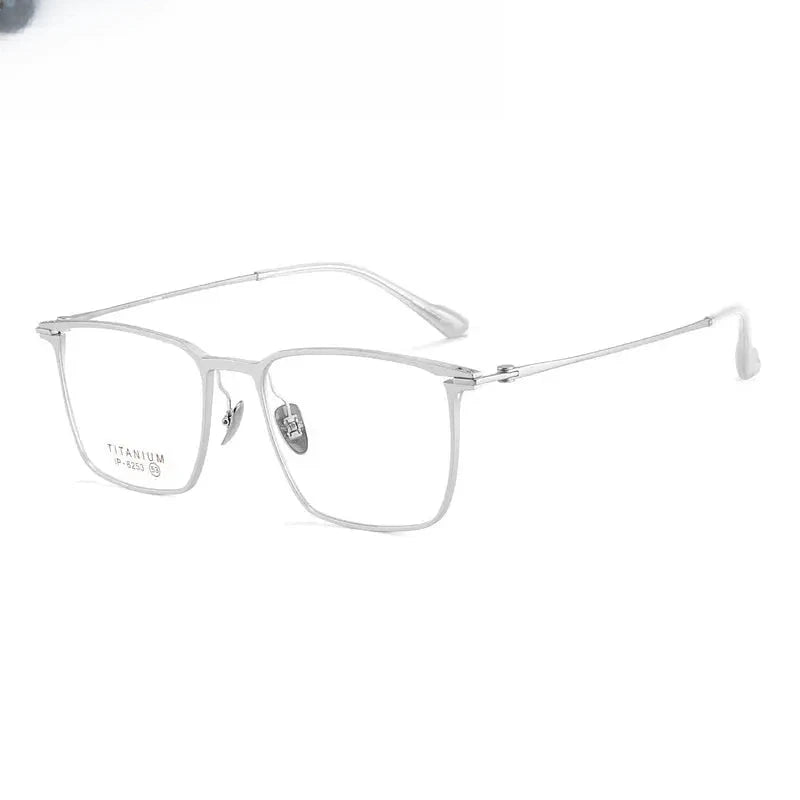 Men's Square Full Rim Titanium Prescription Glasses 616253 — view 5 | Rx Spectacle
