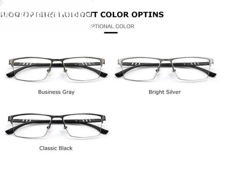 Unisex Semi-Rimless Stainless Steel Prescription Glasses — view 12 | Rx Spectacle