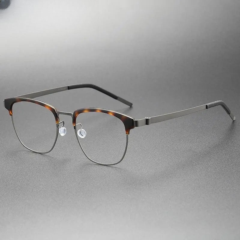Unisex Square Full Rim Titanium Prescription Glasses 9849 — view 1 | Rx Spectacle