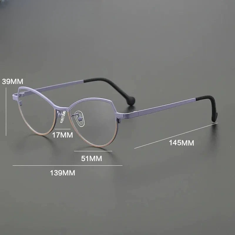 Unisex Browline Full Rim Titanium Prescription Glasses Gxy85848 — view 2 | Rx Spectacle