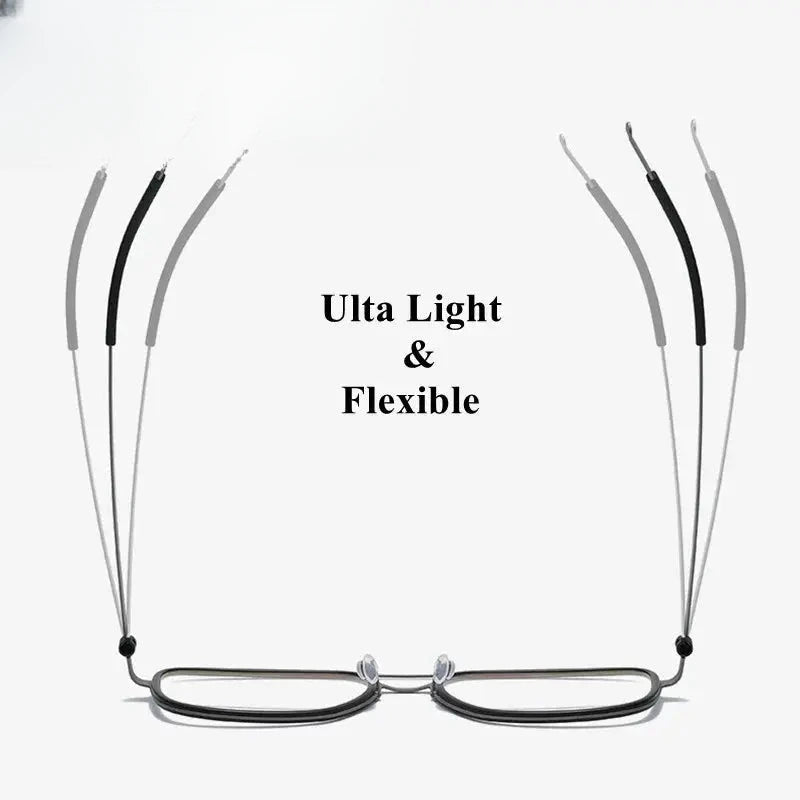 Unisex Square Full Rim Titanium Double Bridge Prescription Glasses 49911 — view 5 | Rx Spectacle