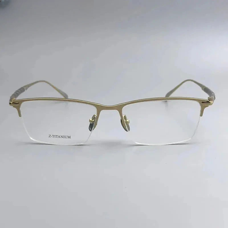 Men's Polygon Semi-Rimless Titanium Prescription Glasses 827061 — view 1 | Rx Spectacle